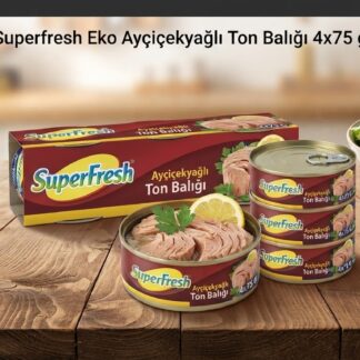 Balık ton balıgı aç ye superfresh eko ayçiçek yağlı ton balığı 4x75