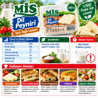 Miss dil peyniri tam yağlı 250 gram