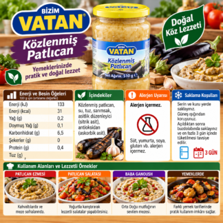 Közlenmiş patlıcan 510 gram bizim vatan marka