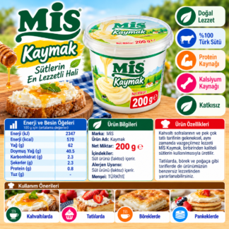 Kaymak 200 gram mis marka