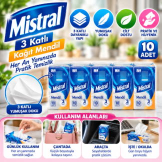 Kağıt mendil 10 adet mistral marka