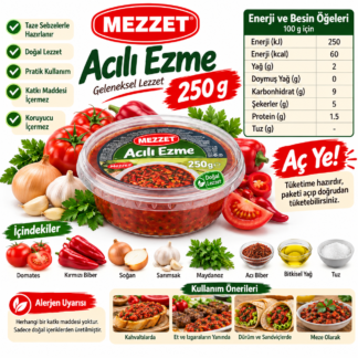 Acılı ezme mezzet marka 250 gram