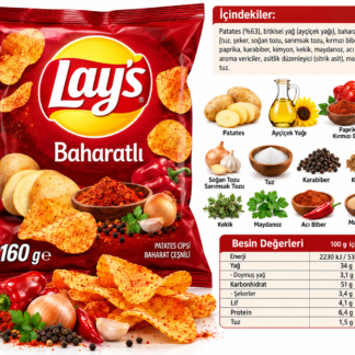 Cips lays baharatli 160 gram buyuk boy